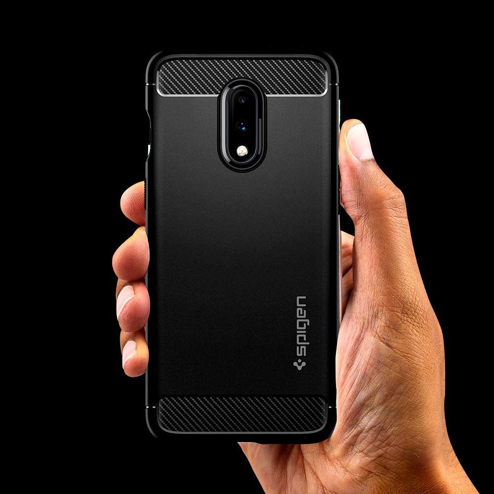 Pokrowiec etui Spigen Rugged Armor czarne OnePlus 7 / 6