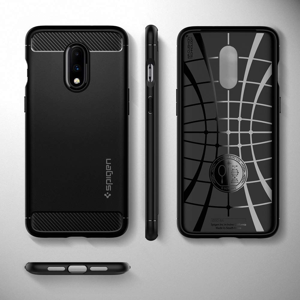 Pokrowiec etui Spigen Rugged Armor czarne OnePlus 7 / 7
