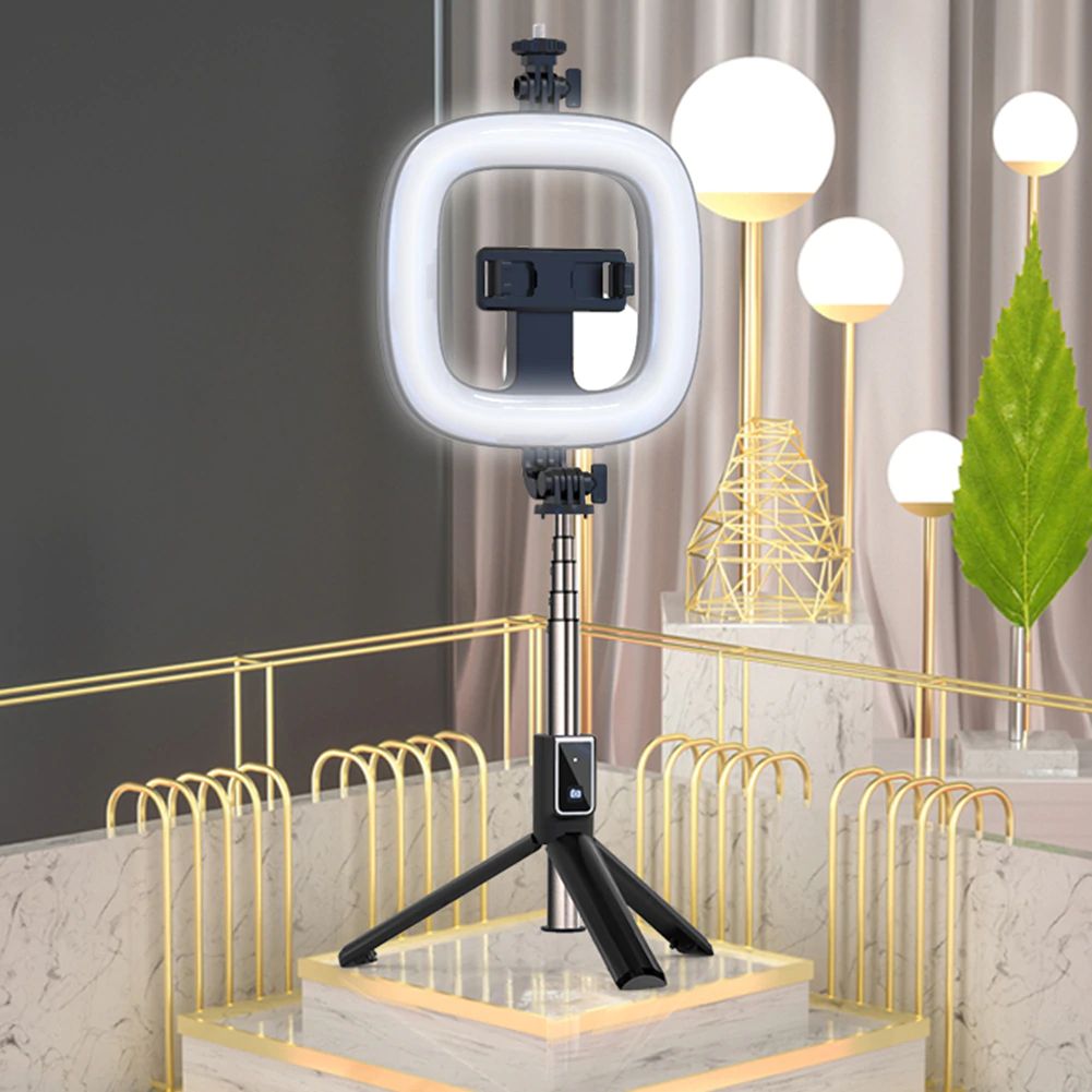 Statyw wysignik selfie tripod z lamp kwadratow P40D-1 czarny APPLE iPhone 12 Mini / 2