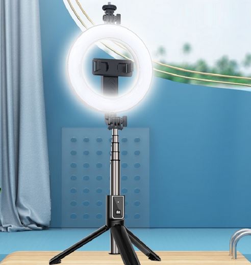 Statyw wysignik selfie tripod z lamp piercieniow P40D-2 czarny APPLE iPhone 5 / 2
