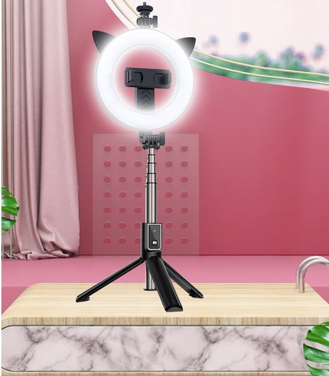 Statyw wysignik selfie tripod z lamp piercieniow P40D-3 czarny APPLE iPhone 5s / 4