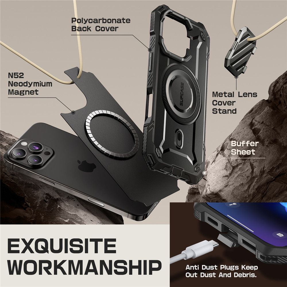 Pokrowiec Supcase Ub Xt Mag Magsafe czarne APPLE iPhone 16 Pro Max / 5