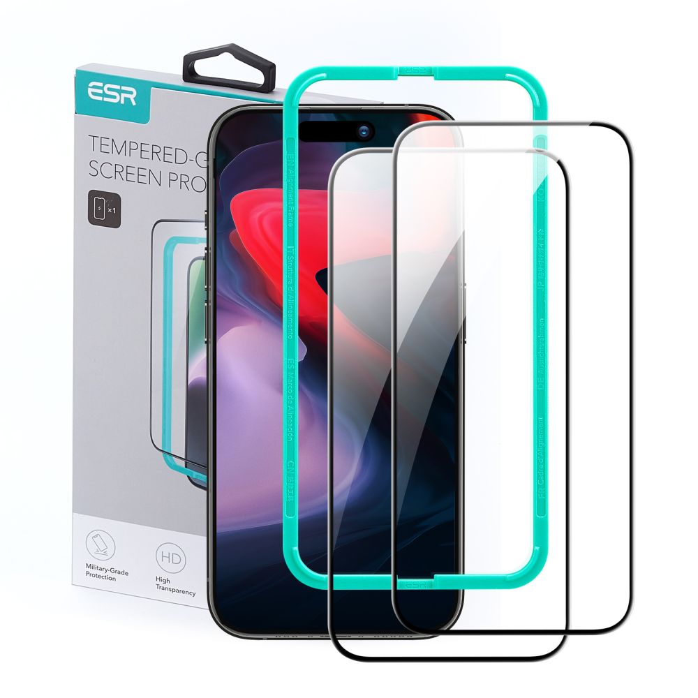 Szko hartowane Szko Hartowane Esr Tempered Glass 2-pack czarne APPLE iPhone 15 Pro