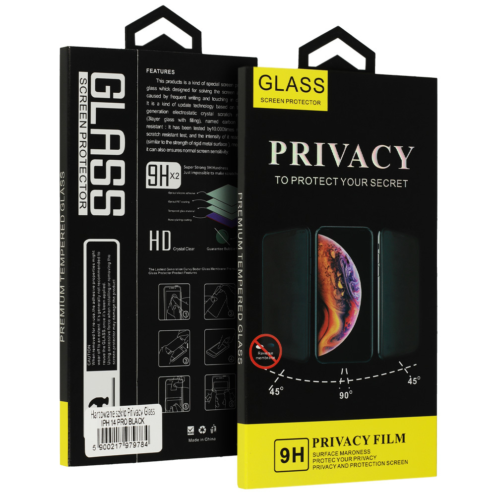 Szk�o hartowane Szk�o hartowane Privacy Glass z filtrem prywatno�ci czarne MOTOROLA Moto G55 5G / 7