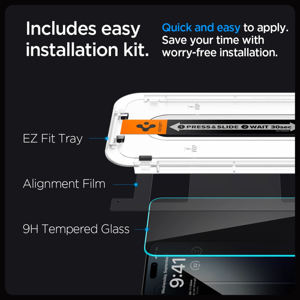 Szko hartowane Szko Hartowane Spigen Glas.tr Ez Fit 2-pack privacy APPLE iPhone 15 Pro Max / 9