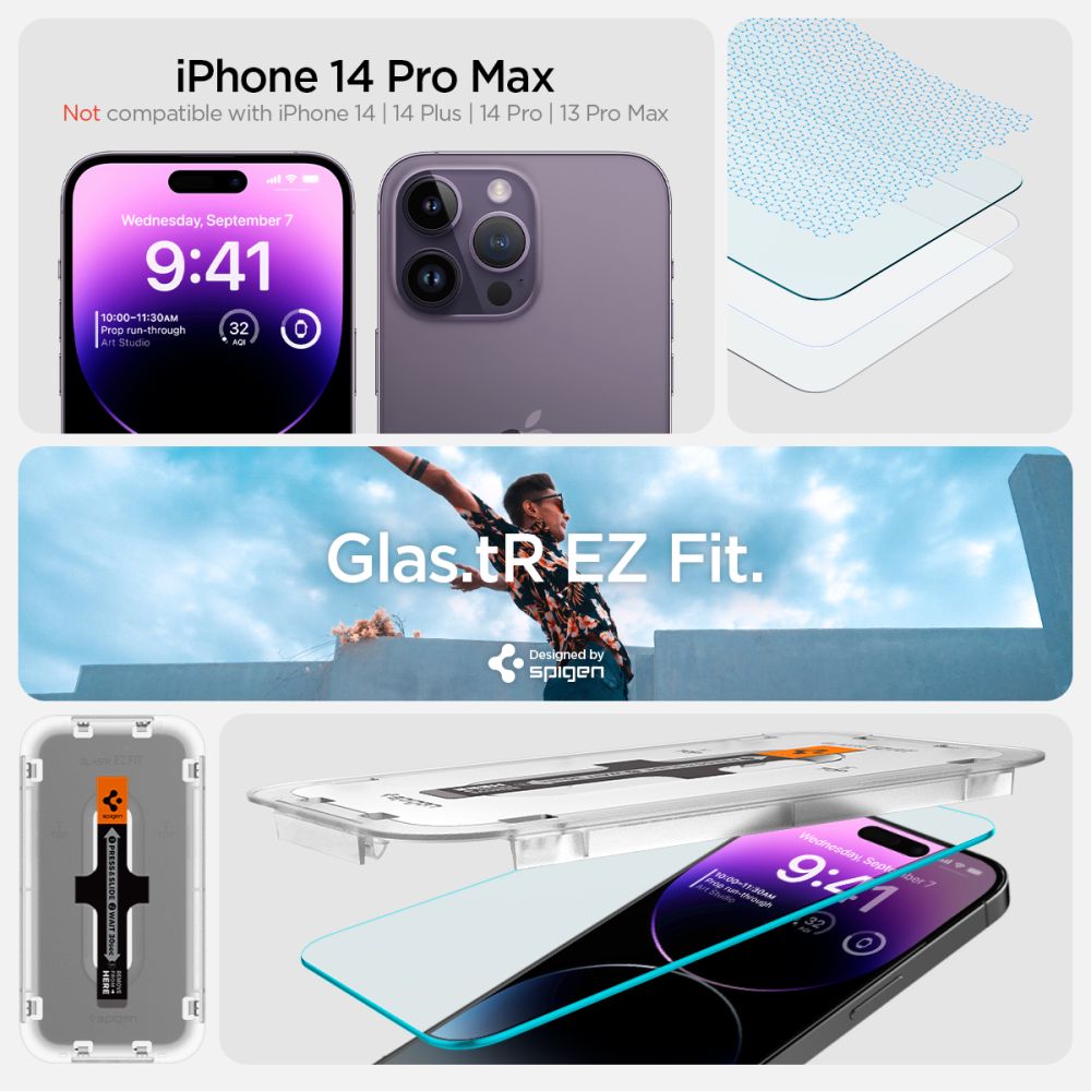 Szko hartowane Szko Hartowane Spigen Glas.tr Ez Fit 2-pack przeroczyste APPLE iPhone 14 Pro / 9