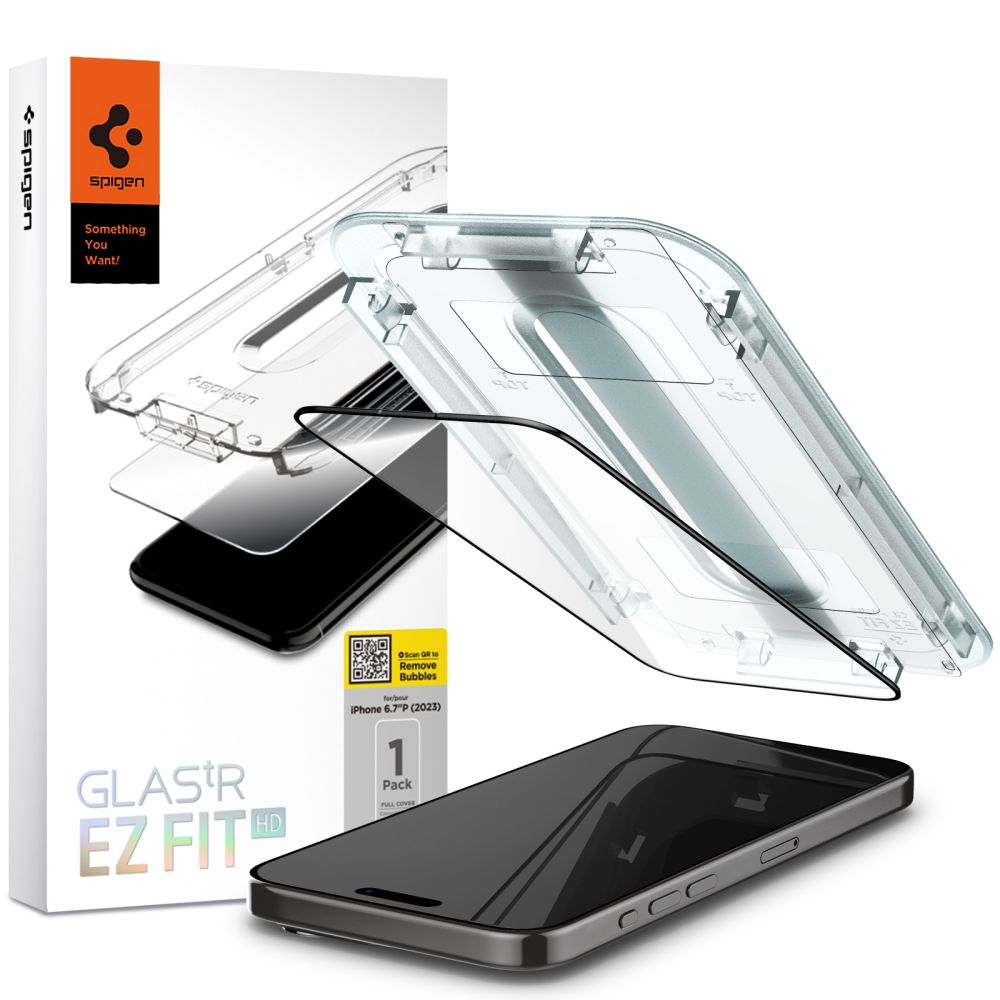 Szko hartowane Szko Hartowane Spigen Glas.tr Ez Fit Fc czarne APPLE iPhone 15 Pro Max