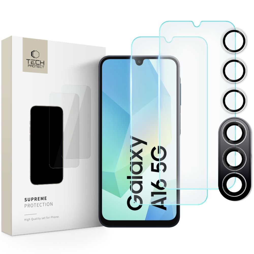 Szko hartowane Szko Hartowane Tech-protect Supreme Set przeroczyste SAMSUNG Galaxy A16 5G