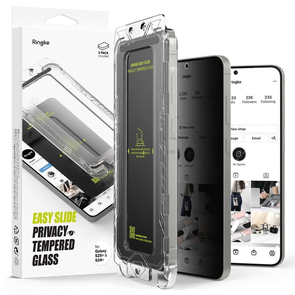 Szkło hartowane Szkło Prywatyzujące Ringke Easy Slide 2-pack Plus privacy SAMSUNG Galaxy S25 Plus