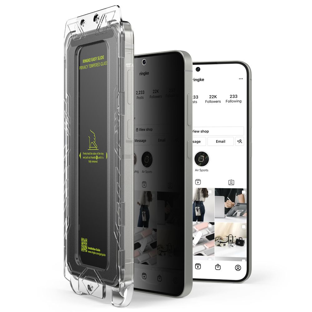 Szkło hartowane Szkło Prywatyzujące Ringke Easy Slide 2-pack Plus privacy SAMSUNG Galaxy S25 Plus / 2