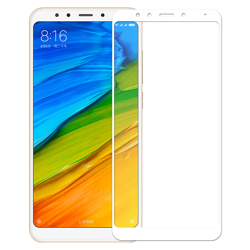 Szkło hartowane na cały ekran białe Xiaomi Redmi 5