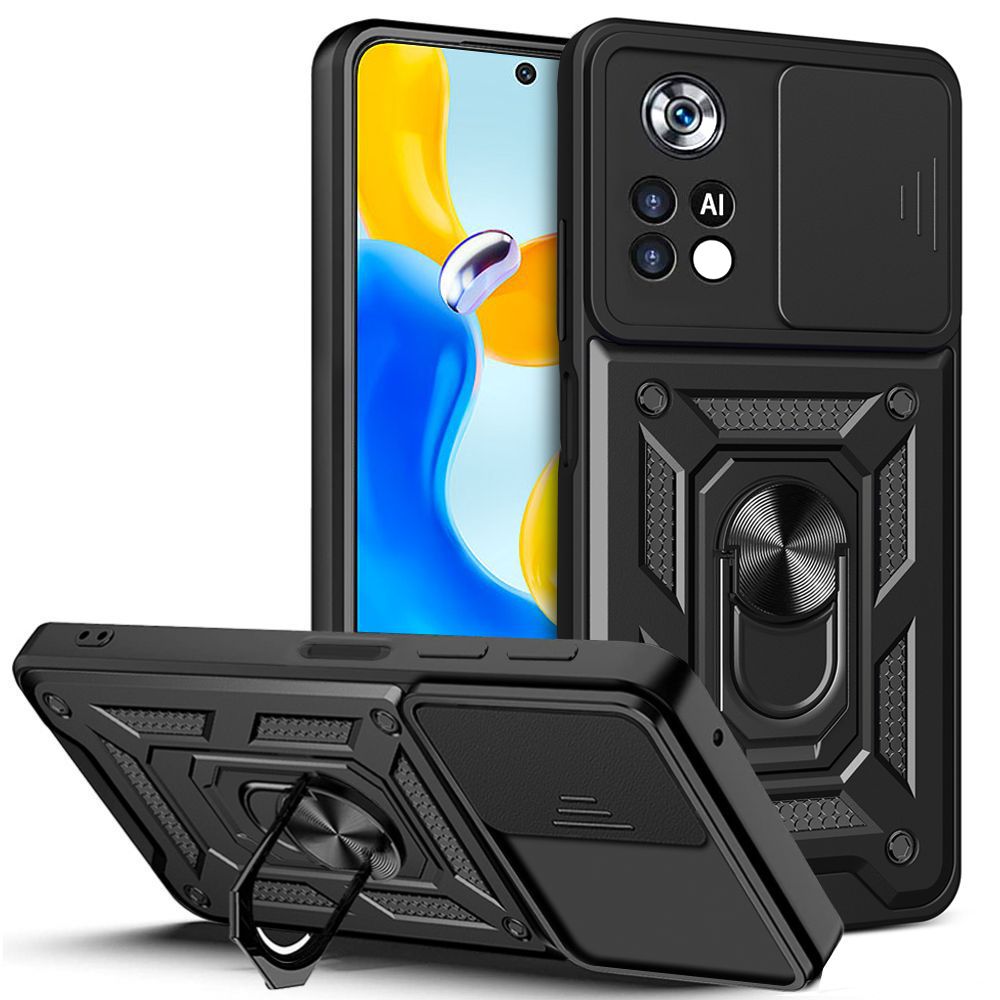 Pokrowiec Tech-protect Camshield czarne Xiaomi Poco M4 Pro
