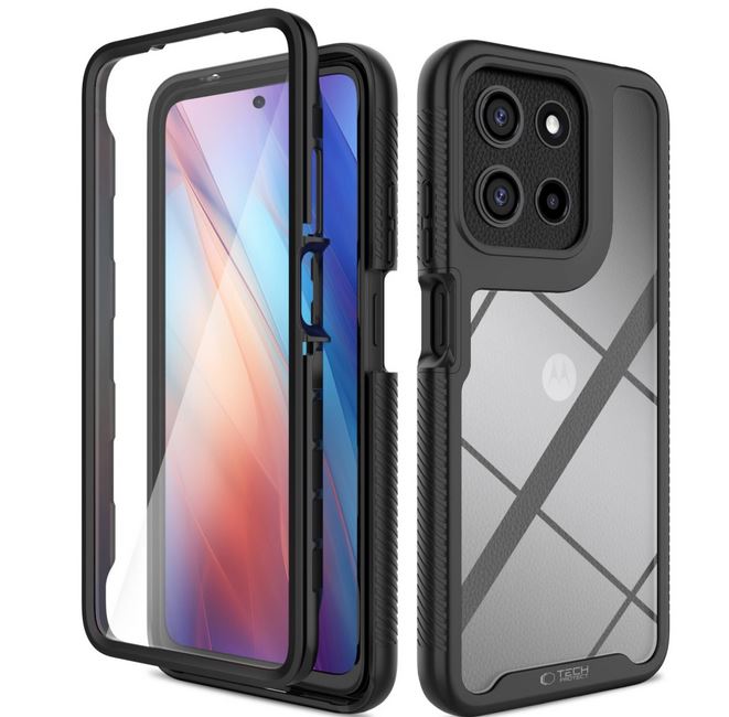 Pokrowiec etui Tech-Protect Defense czarne MOTOROLA Moto G56