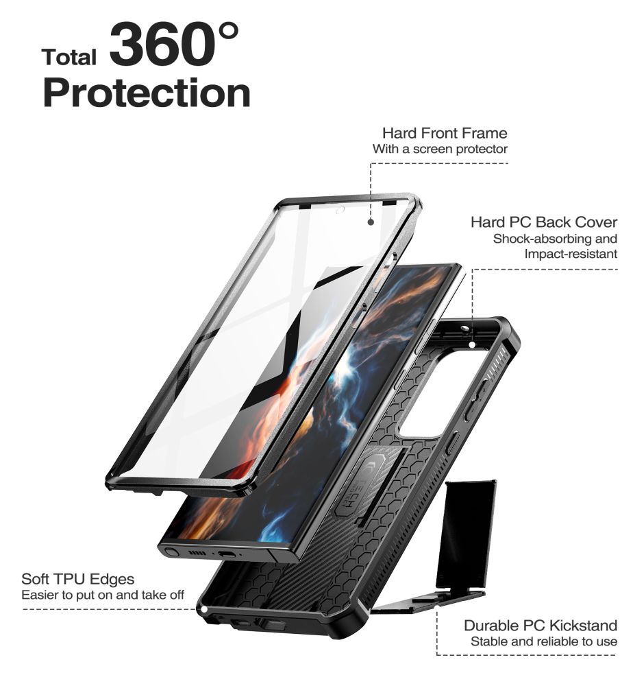 Pokrowiec Tech-protect Kevlar Pro czarne SAMSUNG Galaxy S23 Ultra / 3