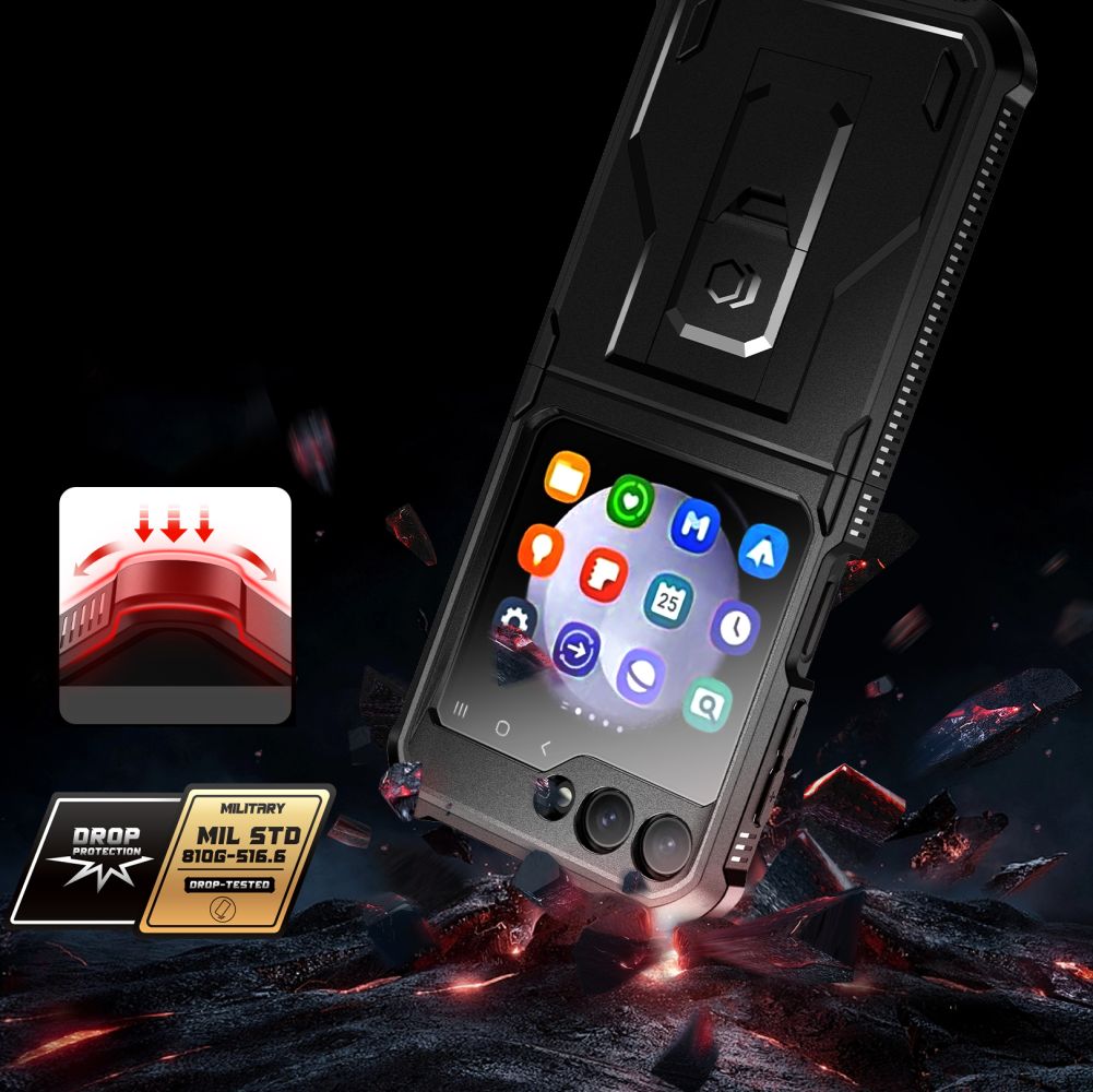 Pokrowiec Tech-protect Kevlar Pro czarne SAMSUNG Galaxy Z Flip 5 5G / 3