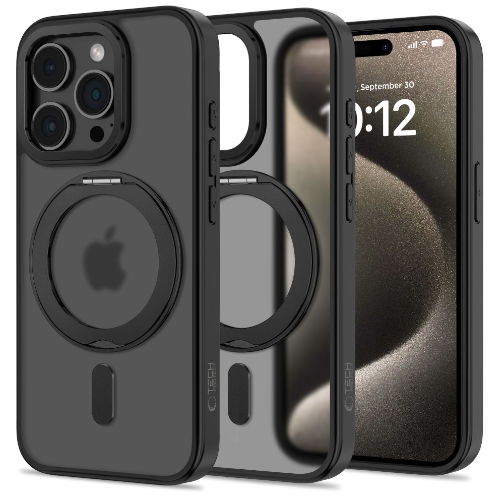 Pokrowiec Tech-protect Magring Magsafe czarne APPLE iPhone 15 Pro / 2