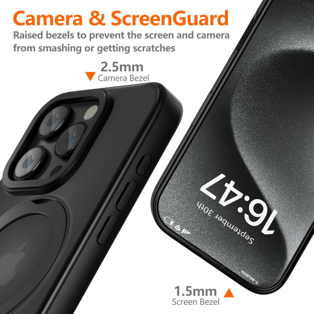 Pokrowiec Tech-protect Magring Magsafe czarne APPLE iPhone 15 Pro / 6