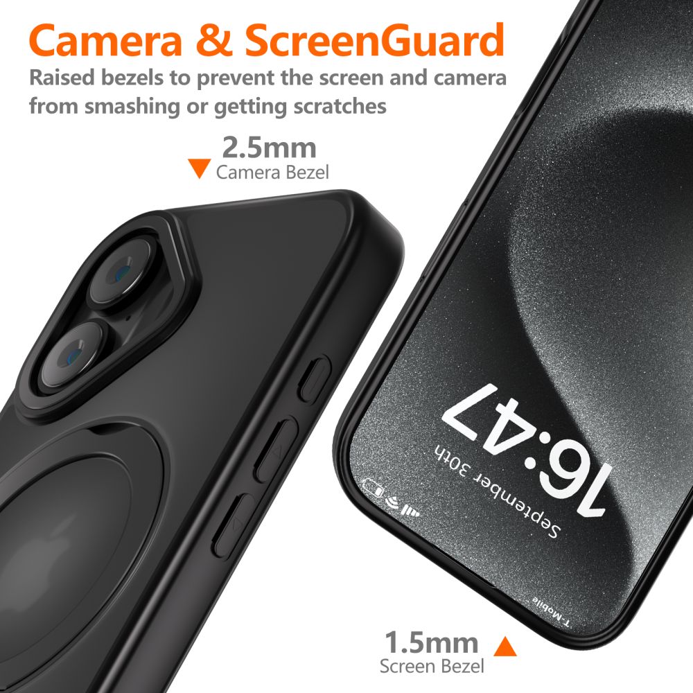 Pokrowiec Tech-protect Magring Magsafe czarne APPLE iPhone 16 / 7