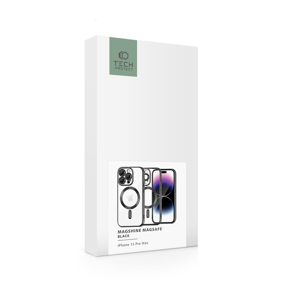 Pokrowiec Tech-protect Magshine Magsafe czarne APPLE iPhone 15 Pro Max / 7