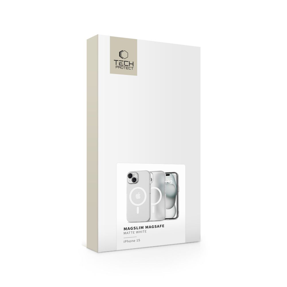 Pokrowiec Tech-protect Magslim Magsafe matte/białe APPLE iPhone 15 / 2 Pokrowiec Tech-protect Magslim Magsafe matte/białe APPLE iPhone 15 / 2