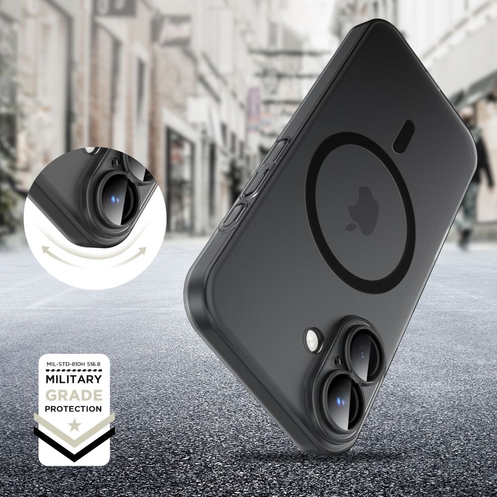 Pokrowiec Tech-protect Magslim Magsafe matte/czarne APPLE iPhone 16 Pro / 5