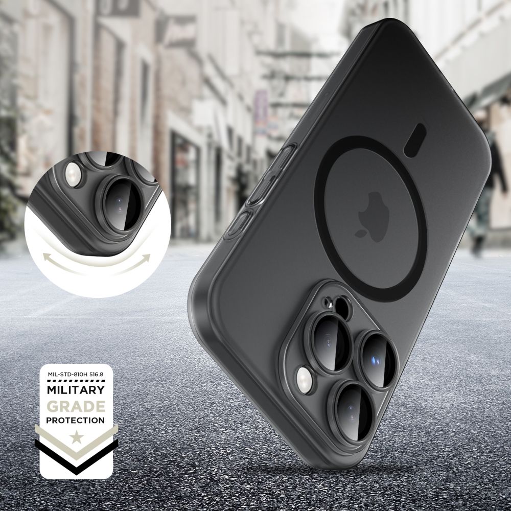 Pokrowiec Tech-protect Magslim Magsafe matte/czarne APPLE iPhone 16 Pro Max / 5