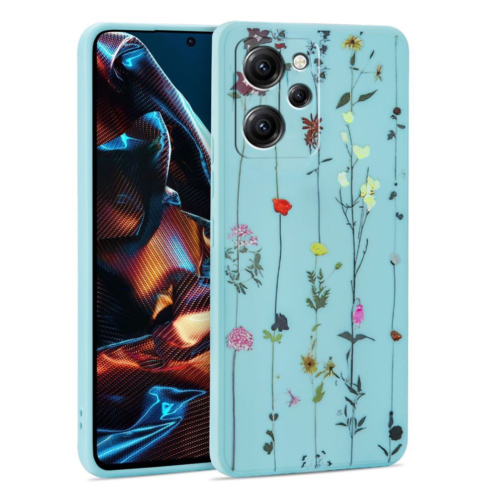 Pokrowiec Tech-protect Mood Garden niebieskie Xiaomi Poco X5 Pro 5G