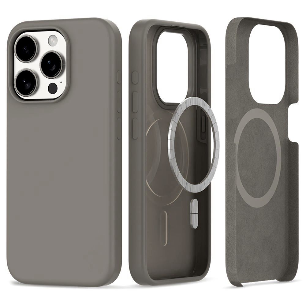 Pokrowiec Tech-protect Silicone Magsafe titanium APPLE iPhone 15 Pro
