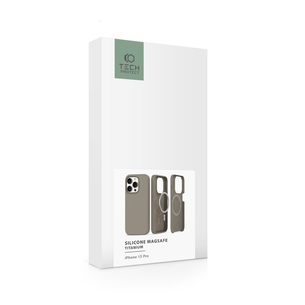 Pokrowiec Tech-protect Silicone Magsafe titanium APPLE iPhone 15 Pro / 6