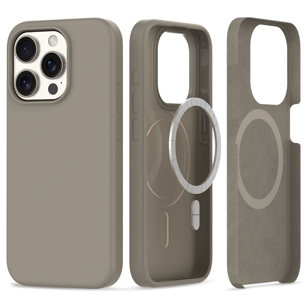 Pokrowiec Tech-protect Silicone Magsafe titanium APPLE iPhone 15 Pro Max