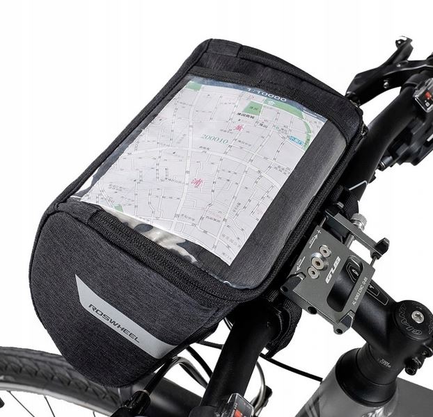 Uchwyt rowerowy Torba na kierownic Roswheel Essentials 111467 szara Lenovo Moto X Play