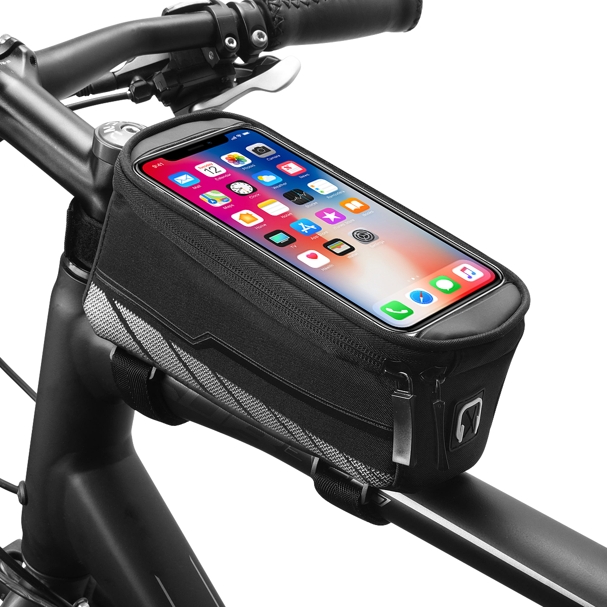 Uchwyt rowerowy Sakwa na ram SAHOO 12496 L - A6 5,7 czarna Xiaomi Mi Note 10