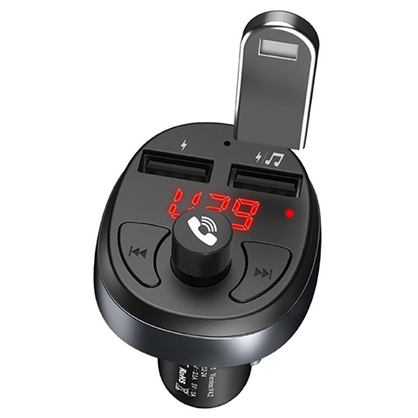 adowarka samochodowa Transmiter FM Bluetooth Hoco E41 czarny MOTOROLA Edge 30 Fusion / 5
