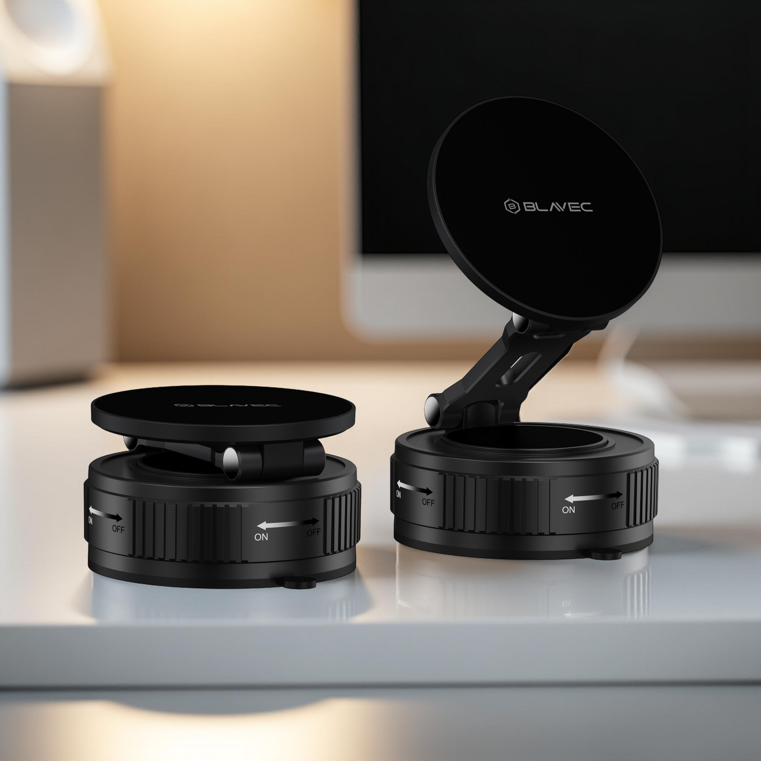 Uchwyt samochodowy Blavec BHV-02 Przyssawka Pr�niowa magnetyczny czarny Xiaomi Redmi 13C 5G / 3