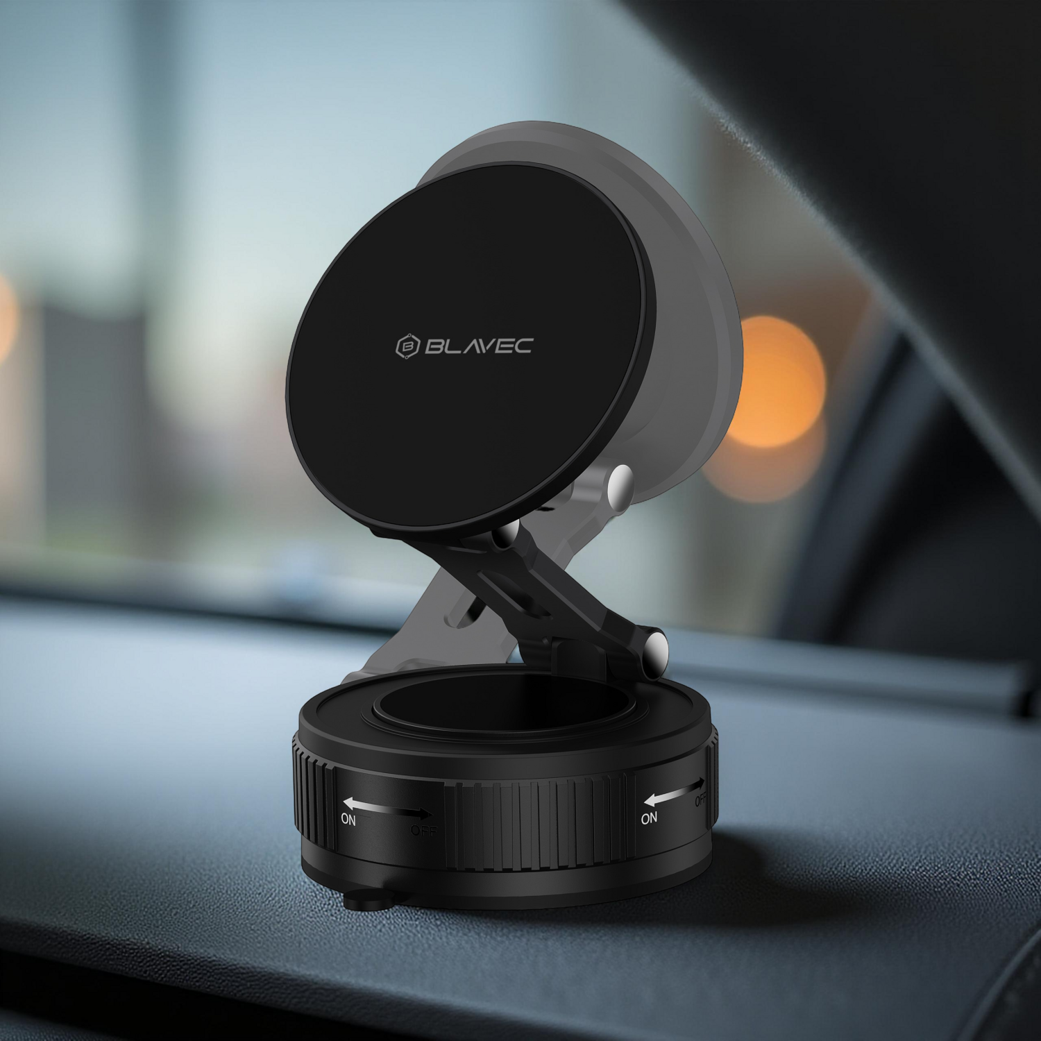 Uchwyt samochodowy Blavec BHV-02 Przyssawka Pr�niowa magnetyczny czarny Xiaomi Redmi 13C 5G / 4