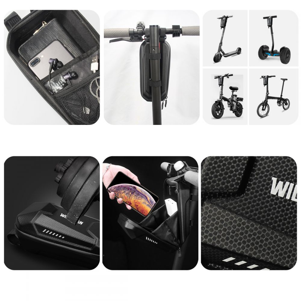 Uchwyt rowerowy na hulajnog elektryczn Sakwa WildMan HardPouch M czarna Xiaomi Poco M4 5G / 10