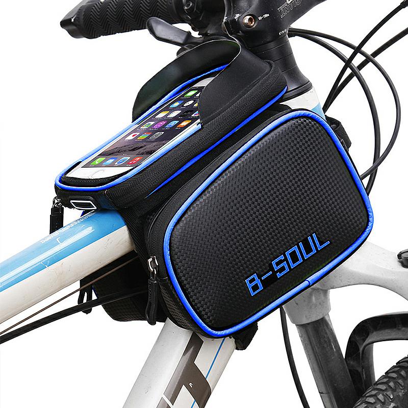 Uchwyt rowerowy Sakwa na ram z odczepianym etui na telefon BKB014 niebieska BLACKBERRY Aquaris M5.5 / 2