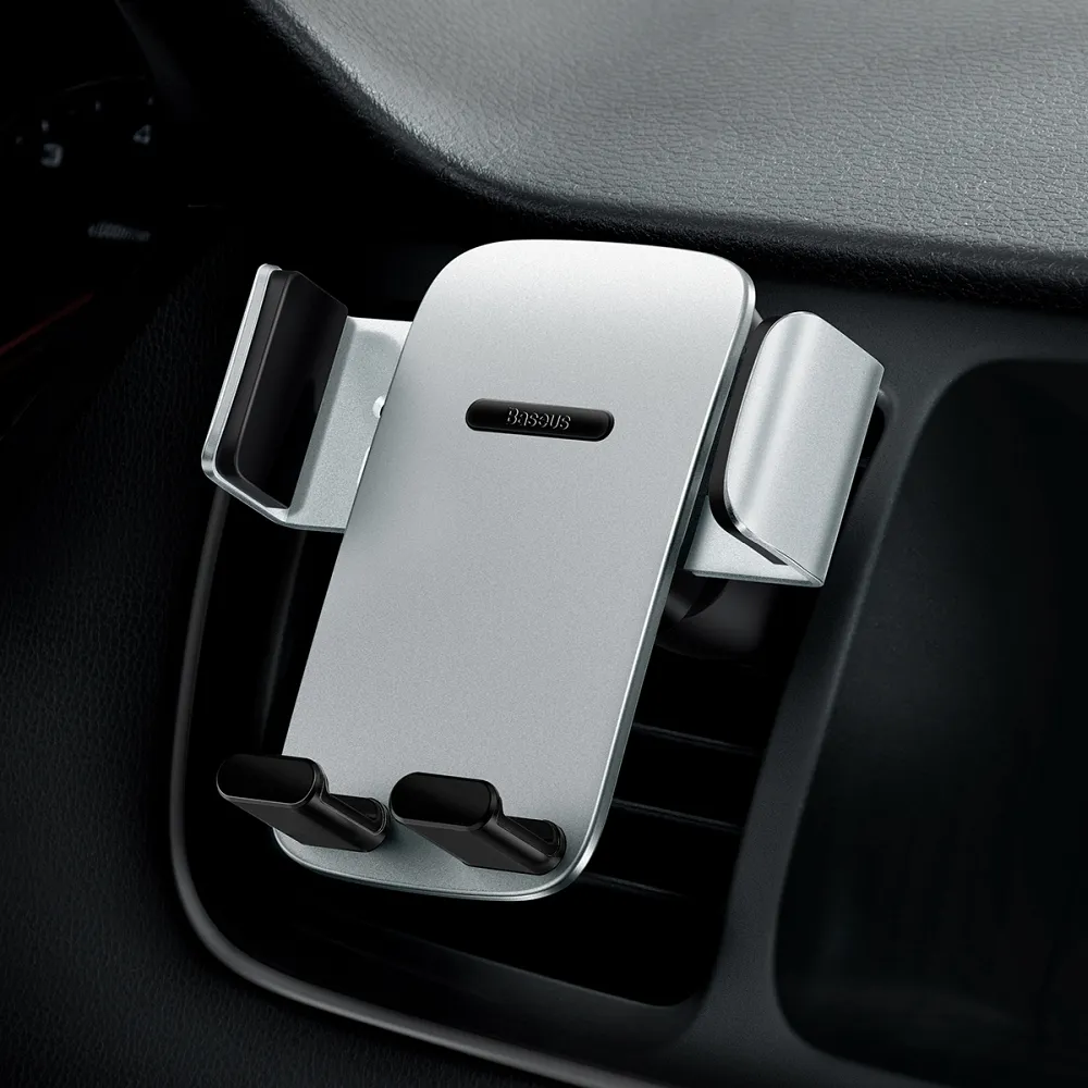 Uchwyt samochodowy BASEUS do kratki Easy Control Pro Clamp srebrny APPLE iPhone XR / 8