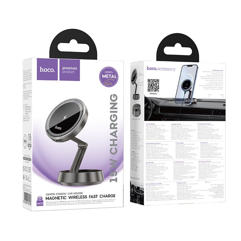 Uchwyt samochodowy Hoco HW33 z MagSafe 15W szary Xiaomi POCO X4 Pro 5G / 8 Uchwyt samochodowy Hoco HW33 z MagSafe 15W szary Xiaomi POCO X4 Pro 5G / 8