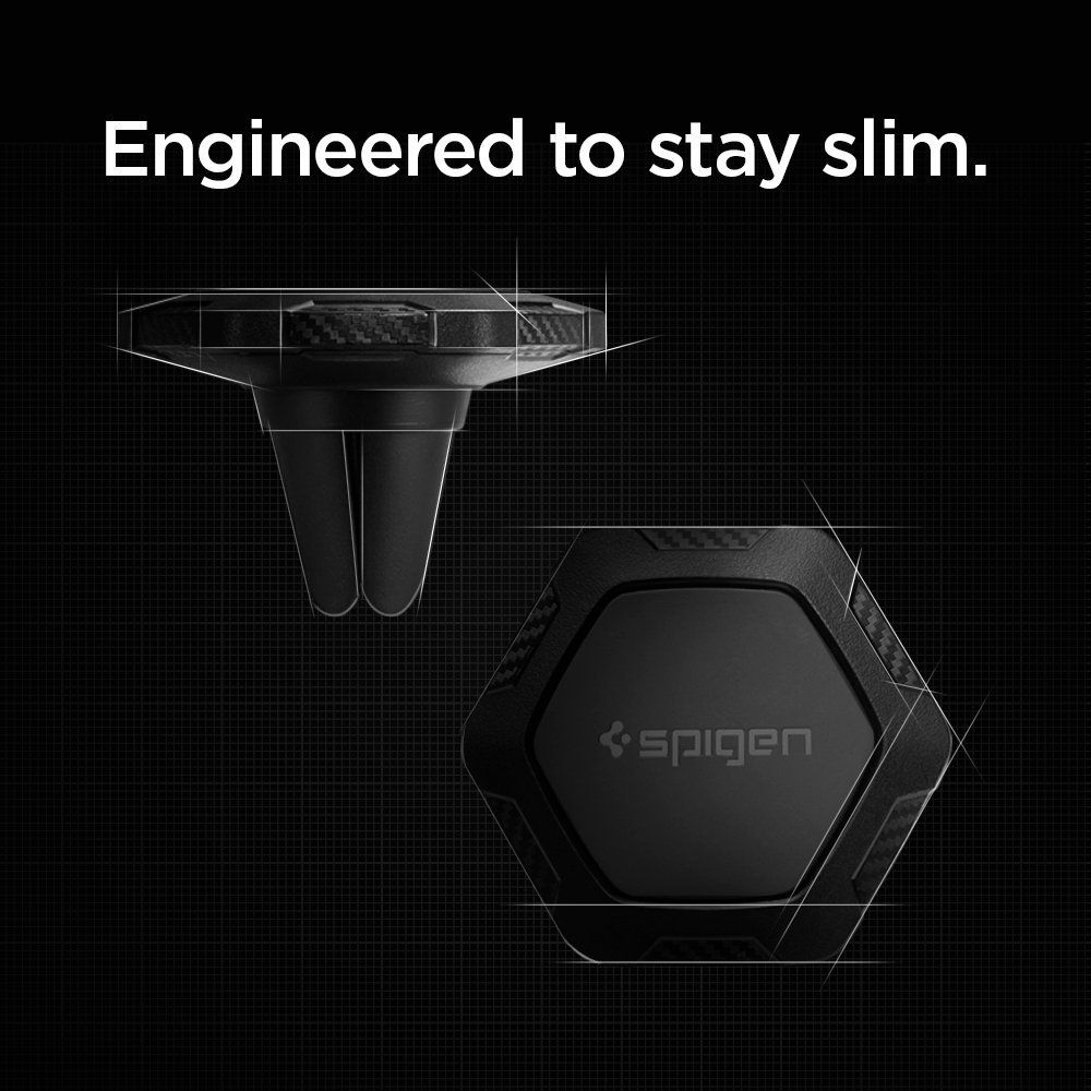 Uchwyt samochodowy Spigen QS11 vent Magnetic do kratki czarny Xiaomi Redmi 12 5G / 8