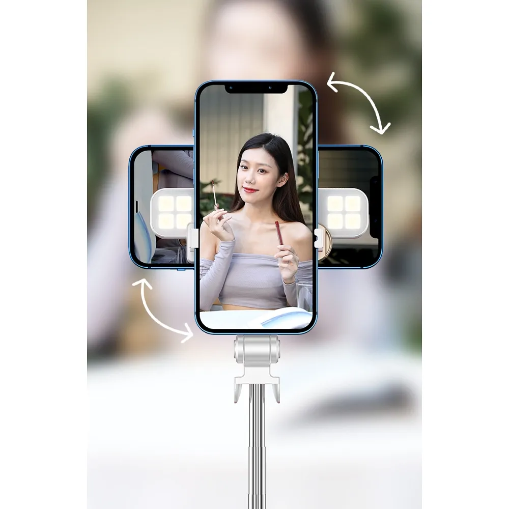 Statyw wysignik selfie tripod z pilotem na bluetooth LED RING SSTR-20 biay APPLE iPhone 5s / 8