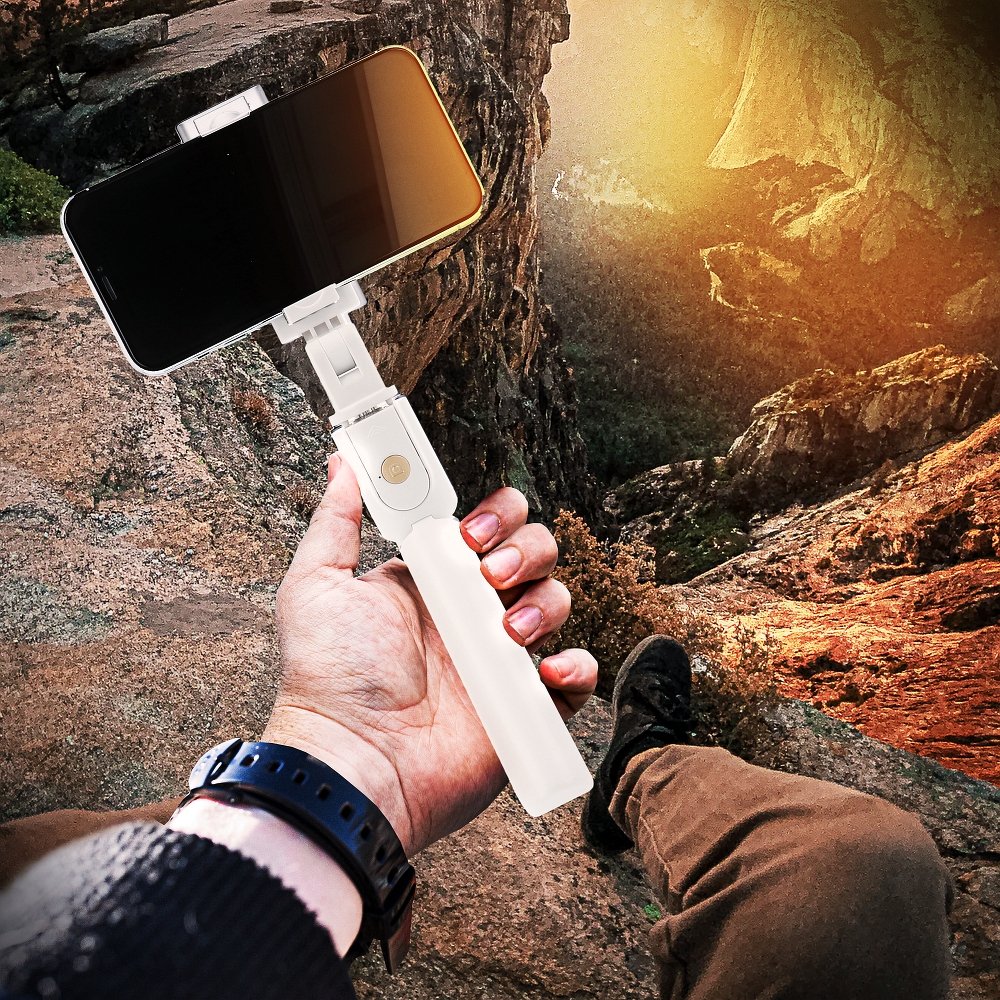Statyw wysignik selfie z Pilotem Bluetooth Tripod K07 biay MaxCom Classic MM330 3G / 2