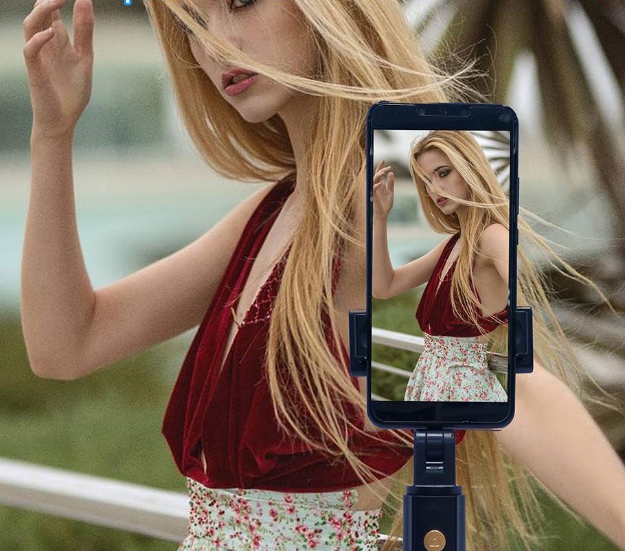 Statyw wysignik selfie K10 Tripod z Lusterkiem czarny myPhone Hammer Axe LTE / 3