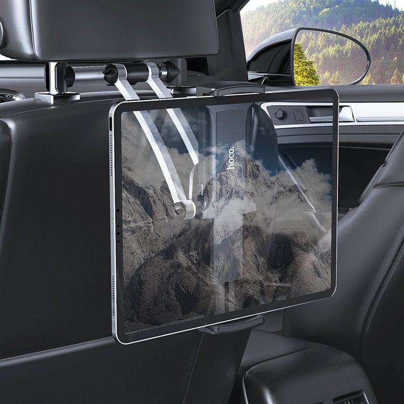 Uchwyt samochodowy na zagwek Hoco CA62 czarno-srebrny APPLE iPad 7 10.2 / 6