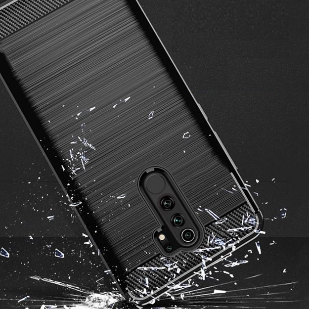 Pokrowiec etui pancerne Karbon Case czarne Xiaomi Redmi Note 8 Pro / 3