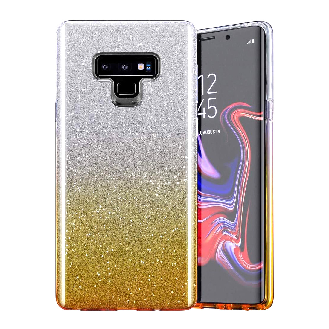 Pokrowiec etui z brokatem Bling Ombre z�ote Xiaomi Redmi Note 9T