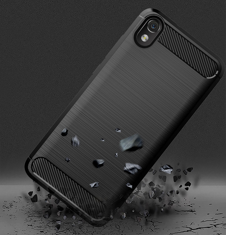 Pokrowiec etui pancerne Karbon Case czarne Xiaomi Redmi 7A / 3