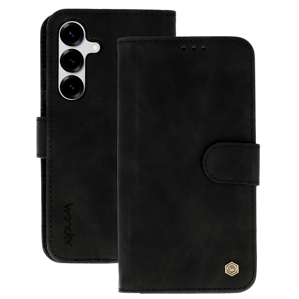 Pokrowiec z klapk� Kabura Wonder Fancy czarne SAMSUNG Galaxy S25