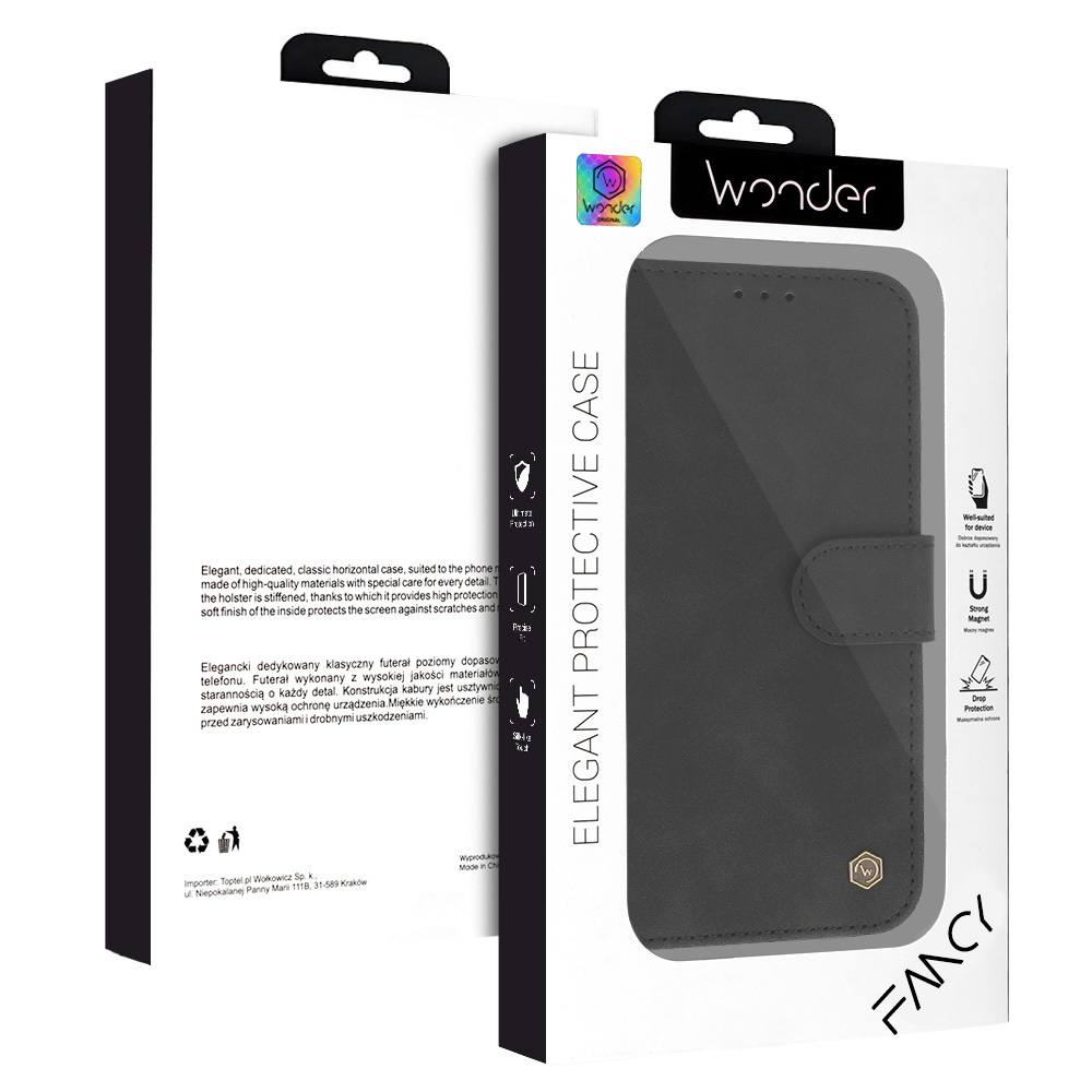 Pokrowiec z klapk� Kabura Wonder Fancy czarne SAMSUNG Galaxy S25 / 8