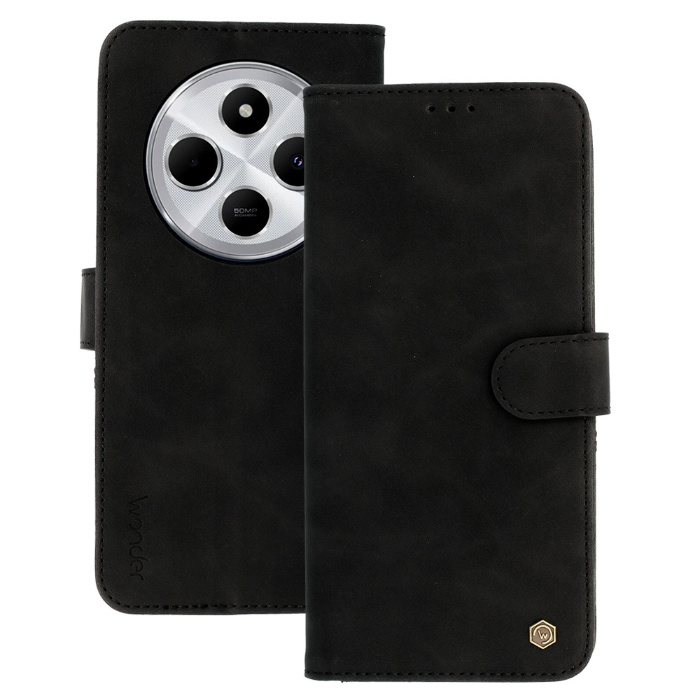 Pokrowiec z klapk� Kabura Wonder Fancy czarne Xiaomi Redmi 14C